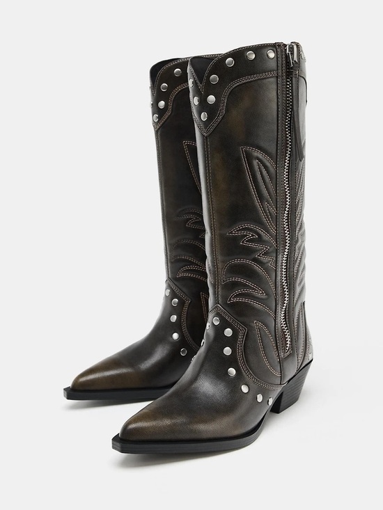 Zara Shoes - NWT Zara Woman Western COWBOY STUDDED BOOTS Size 10